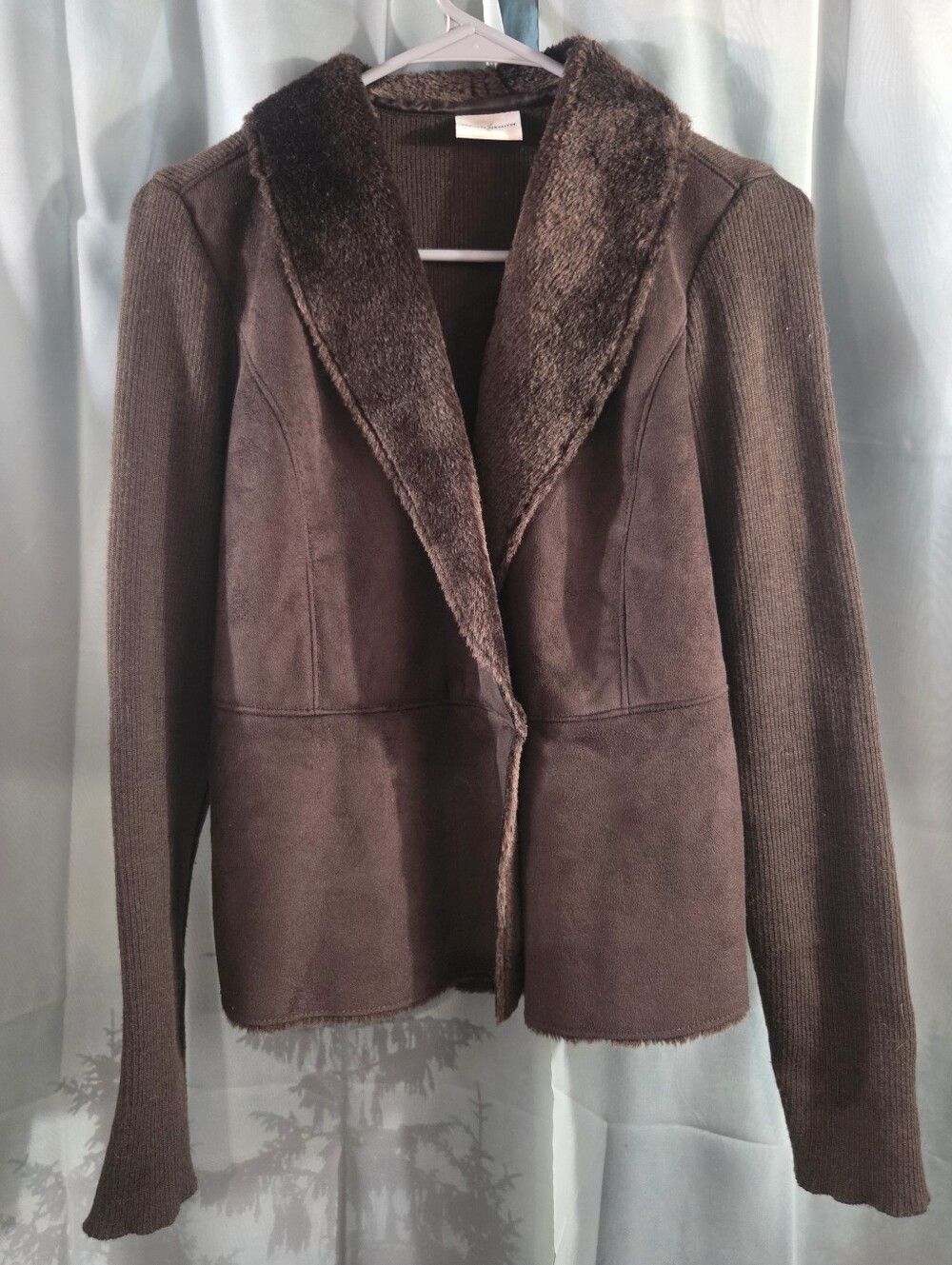 Jaclyn Smith Brown Y2K Suede Jacket with Fur Collar